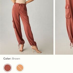 Anthropologie On The Road Drawstring “Brown” Cargo Pants